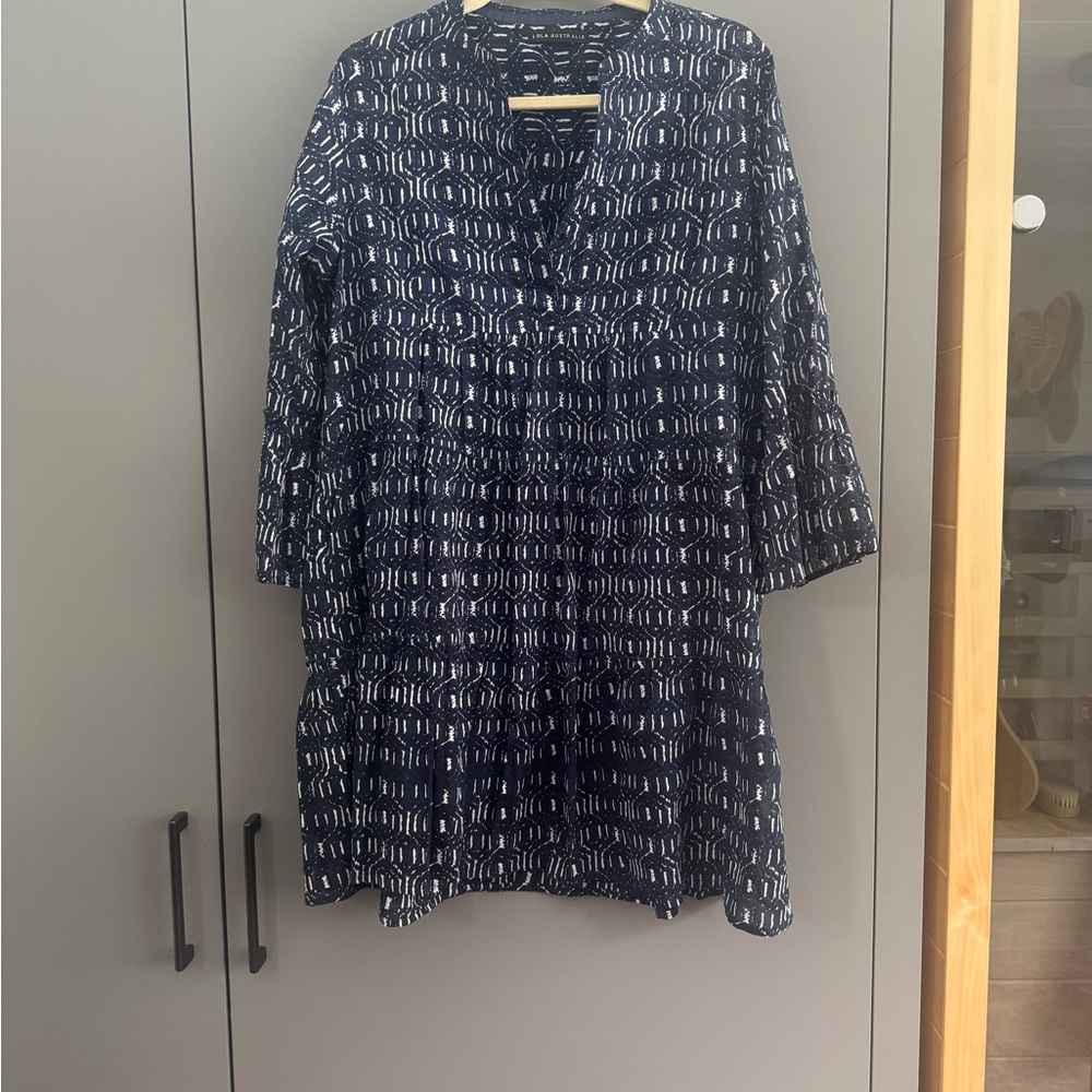 Lola Australia Navy Print Dress size L